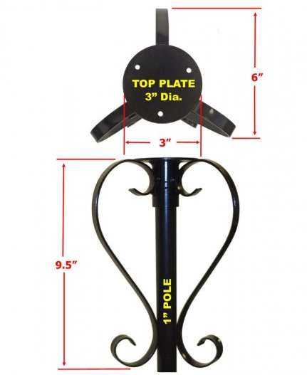 Round Top Bird Feeder Mounting Plate With Scrolls